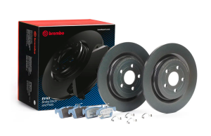 Acura MDX Brake Pads + Rotors - Front - R1 Concepts - Drill/Slot Carbon Coated Rotors + Perf Sport Pads - `14-`16